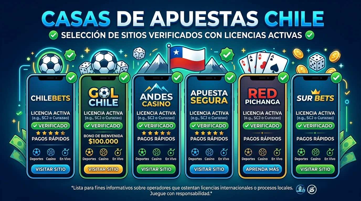 Casas de Apuestas Chile: selección de sitios verificados con licencias activas